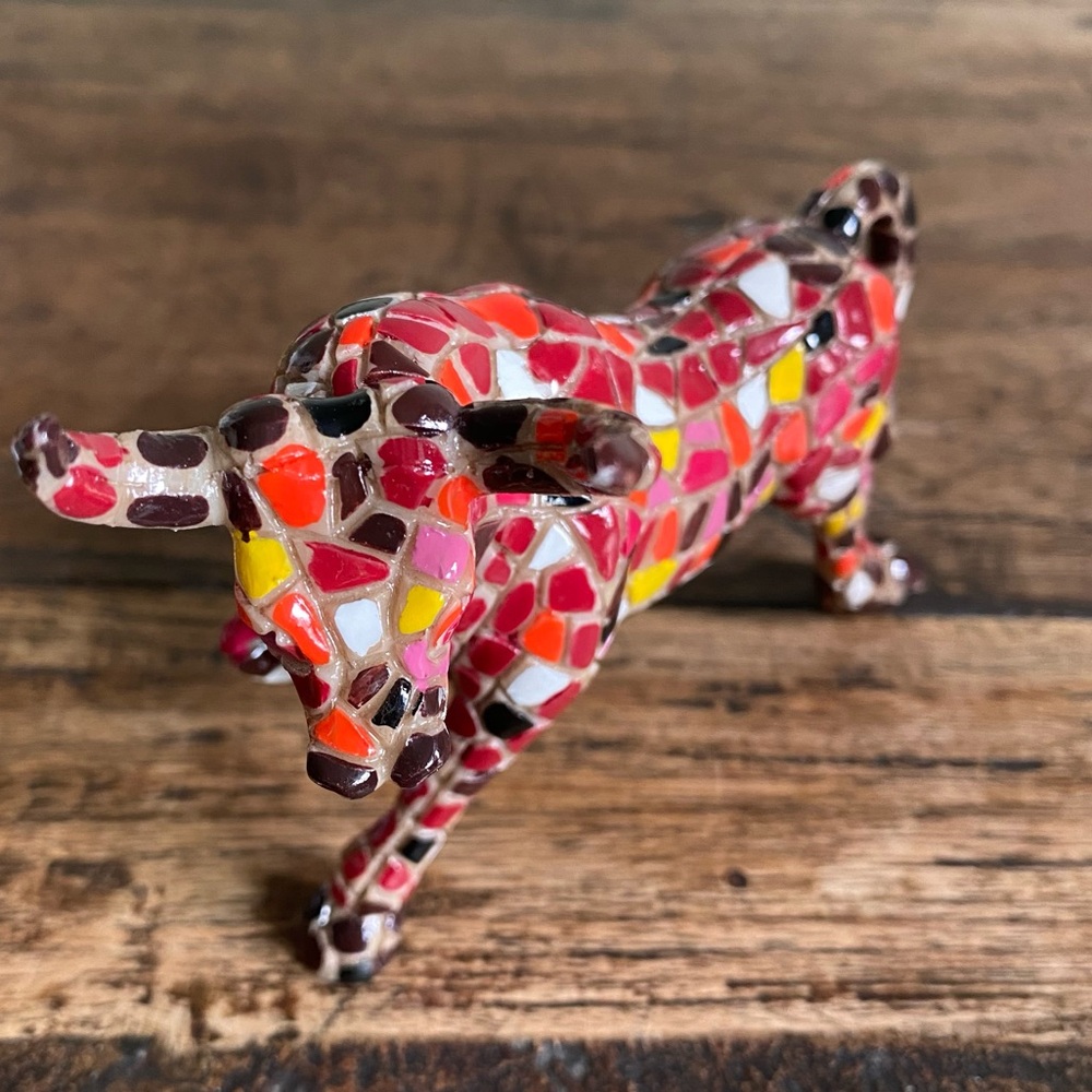Barcino Designs Gaudi-Style Mosaic Bull Figurine - Red Multicolor